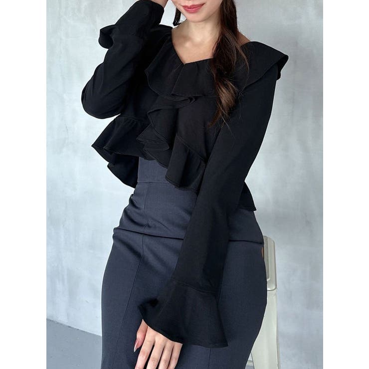 ブラック | ラッフルブラウス | RESEXXY