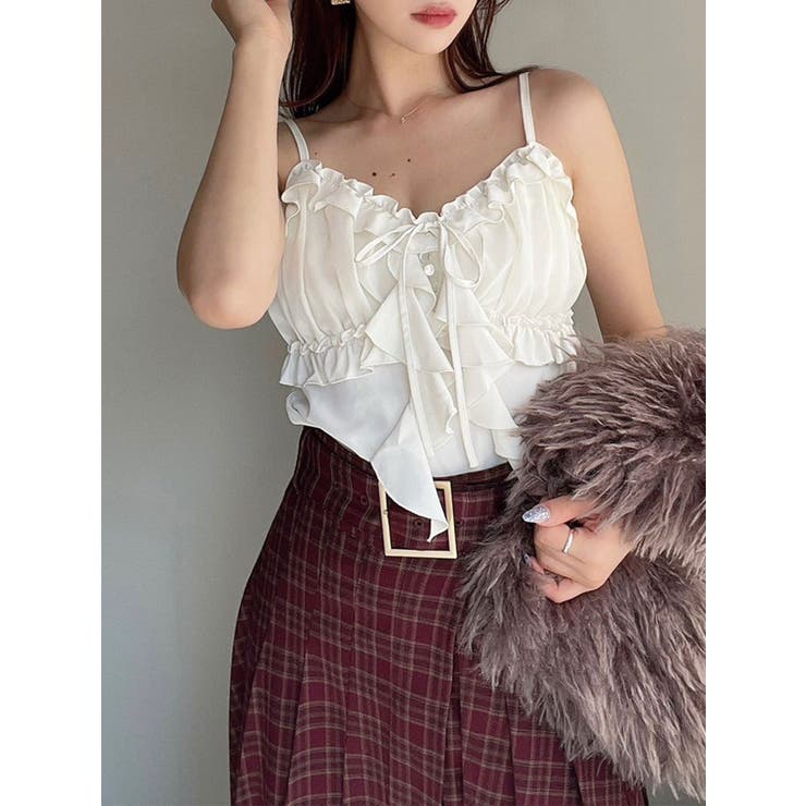 ホワイト | バストギャザーカスケードキャミ | RESEXXY