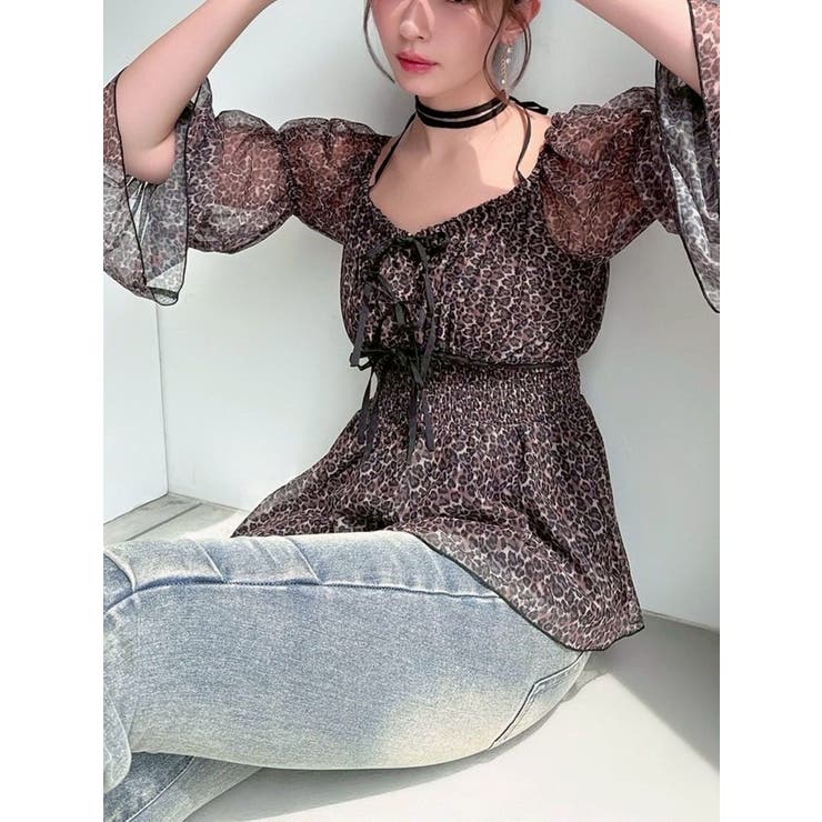 ブラウン | チョーカーリボンチュニックブラウス | RESEXXY