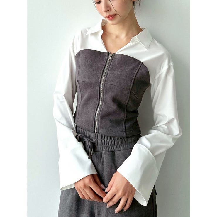 スウェットビスチェドッキングシャツ【セットアップ着用可能】 | RESEXXY | 詳細画像1 