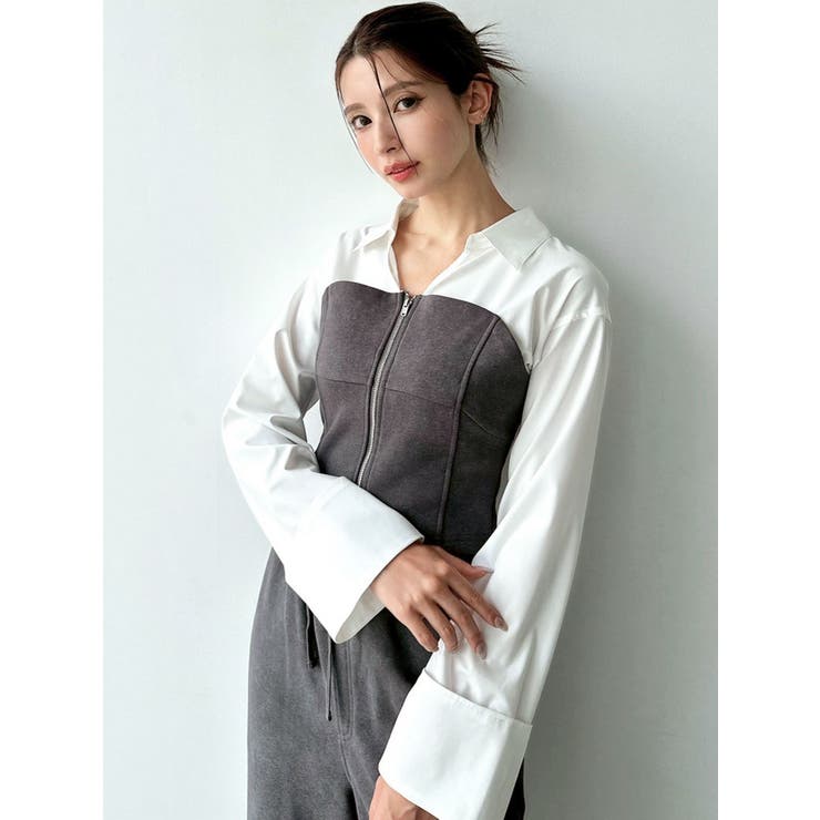 スウェットビスチェドッキングシャツ【セットアップ着用可能】 | RESEXXY | 詳細画像3 