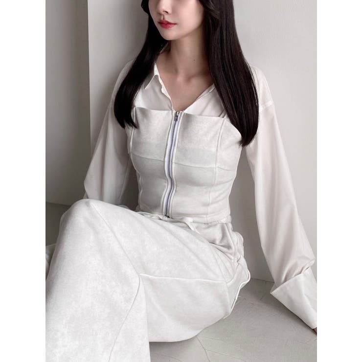 アイボリー | スウェットビスチェドッキングシャツ【セットアップ着用可能】 | RESEXXY