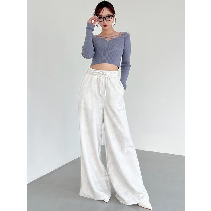 ワイドレッグスウェットパンツ【セットアップ着用可能】[品番