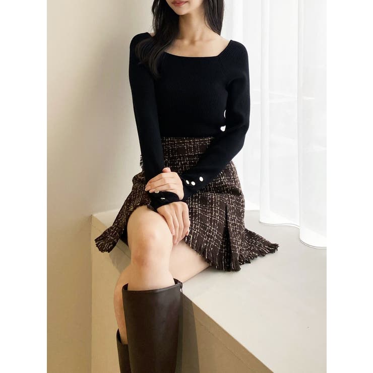 ツイードラップミニスカート[品番：MKSW0066214]｜RESEXXY（リゼクシー