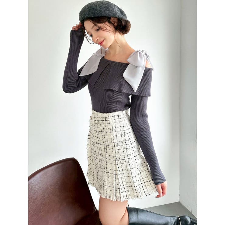 ツイードラップミニスカート | RESEXXY | 詳細画像3 