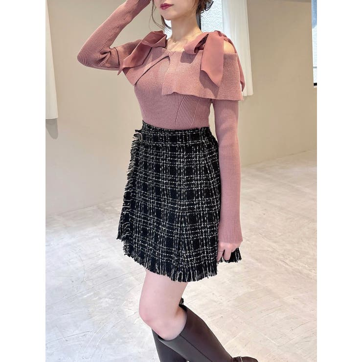 ツイードラップミニスカート[品番：MKSW0066214]｜RESEXXY（リゼクシー