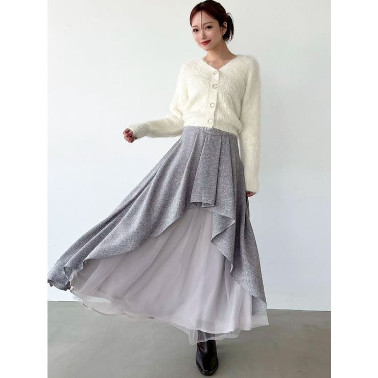 1080★ ボリュームスカート白 moment+｜ハイウエストボリュームフレアスカート | Rakuten Fashion