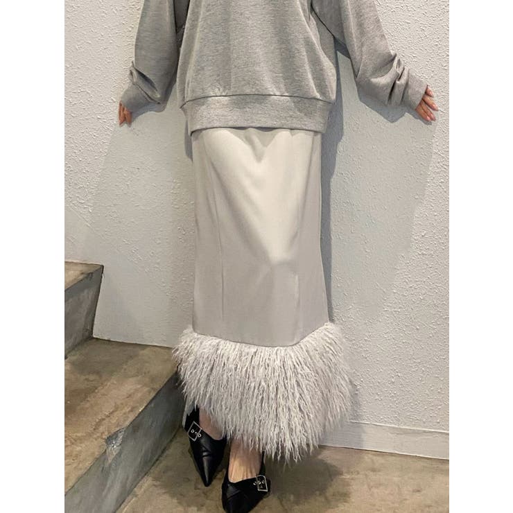 ライトグレー | フェイクファーナロースカート | RESEXXY