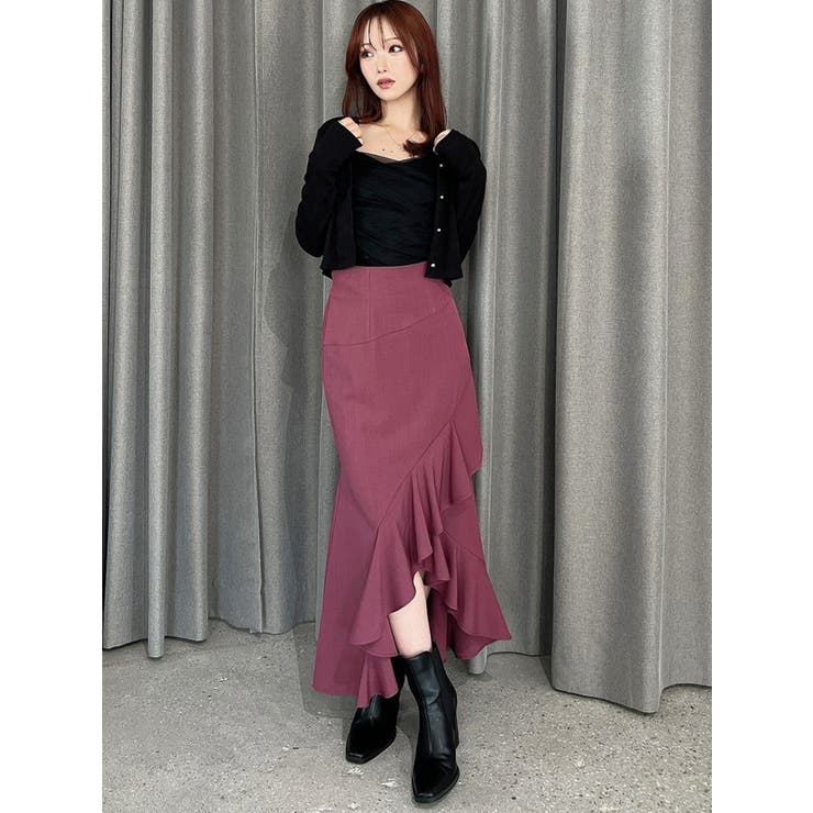 MIRACLE★CANDYスカート　アカ 楽天市場】スカート ：エミリー マキシ丈マーメイドフレアスカート ド