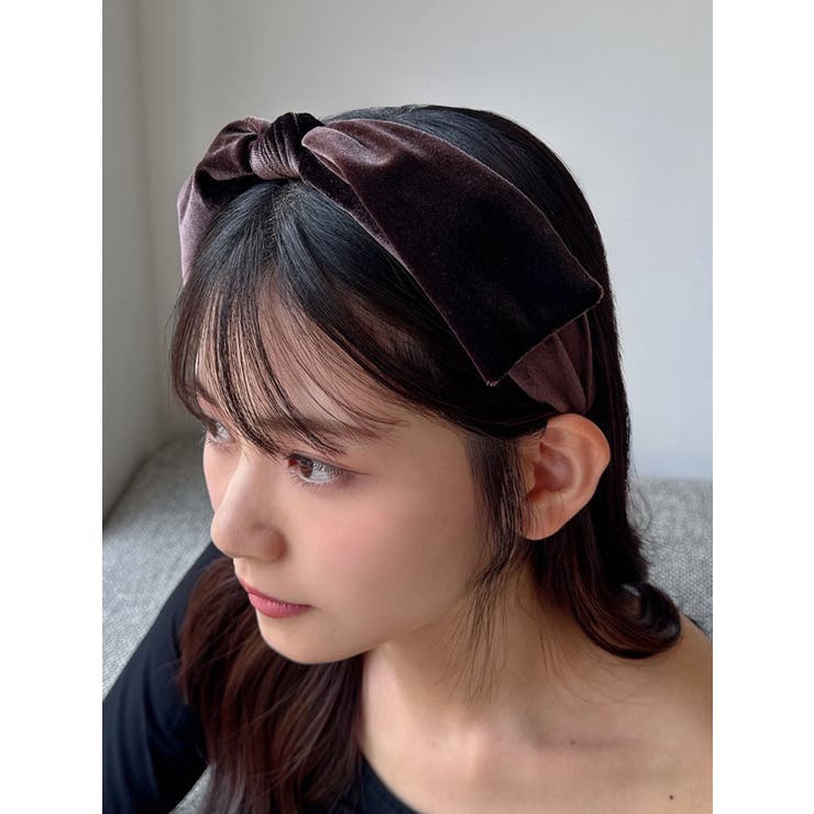 ブラウン | ベロアリボンカチューシャ | RESEXXY