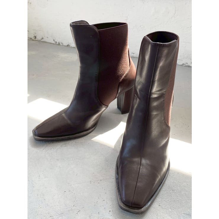 ブラウン | スクエアトゥショートブーツ | RESEXXY