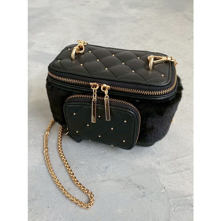 フロントポケットエコファーバニティバッグ | RESEXXY | 詳細画像1 