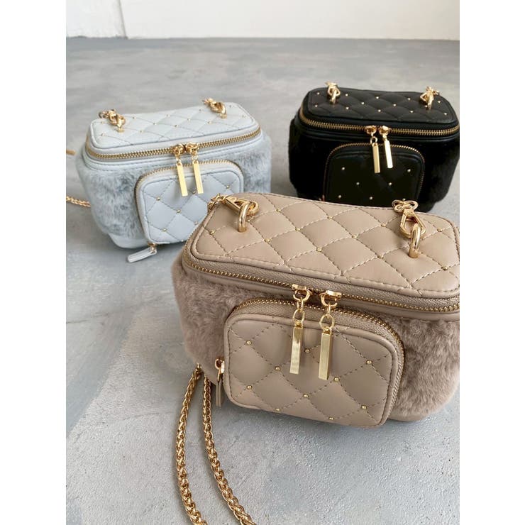 フロントポケットエコファーバニティバッグ | RESEXXY | 詳細画像2 