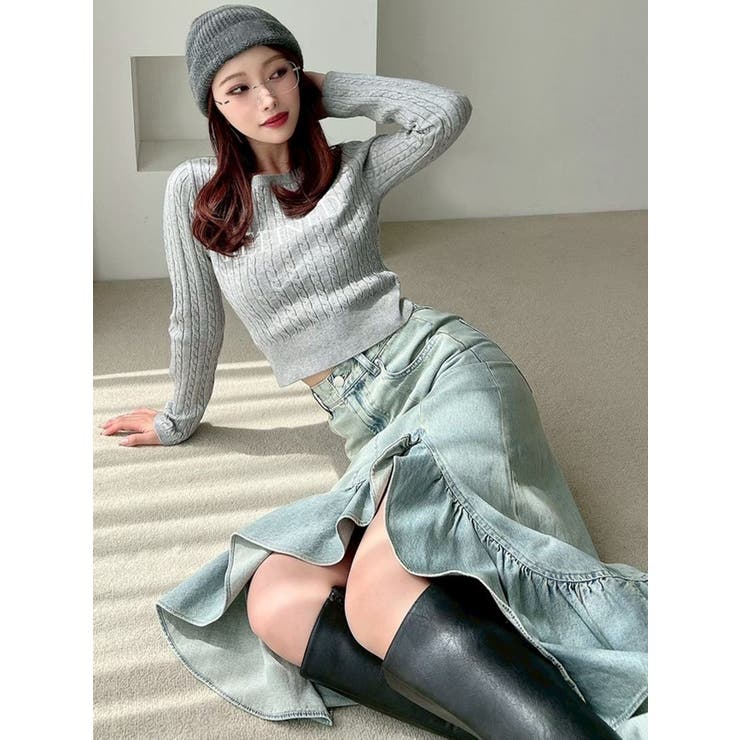 ラッフルデニムスカート[品番：MKSW0067321]｜RESEXXY（リゼクシー）の