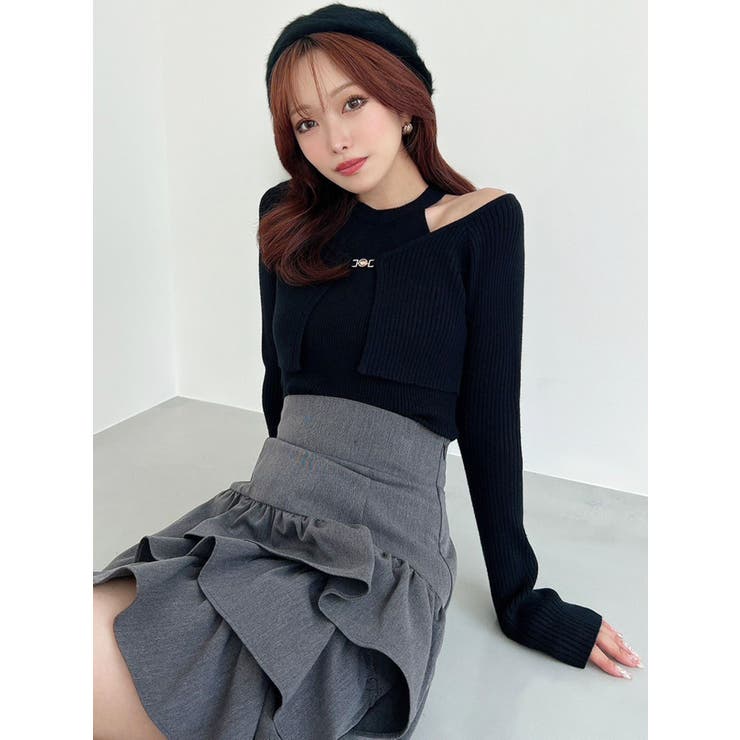 レイヤードニットトップス rienda | レイヤードニットトップス (ニット ) |SHEL'TTER WEBSTORE