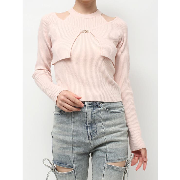 レイヤードニットトップス rienda | レイヤードニットトップス (ニット ) |SHEL'TTER WEBSTORE