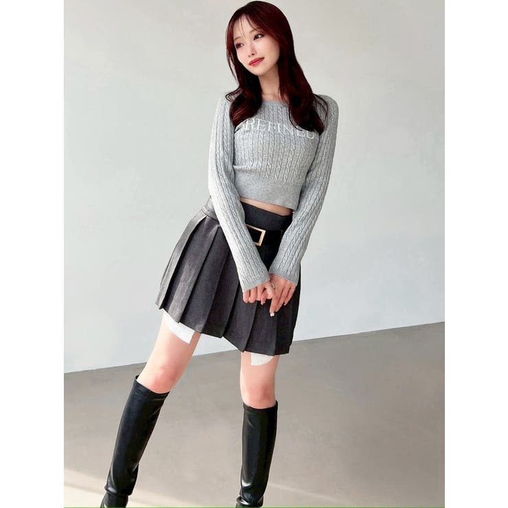 ケーブルクロップドニットトップス[品番：MKSW0067322]｜RESEXXY