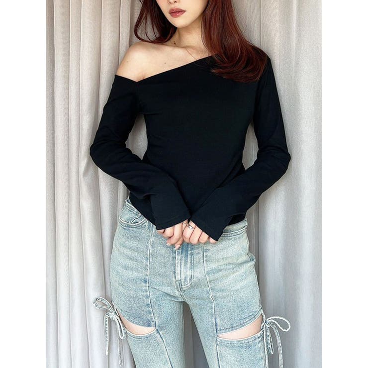 ブラック | ワンショルネックTシャツ | RESEXXY