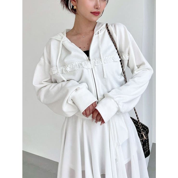 ホワイト | ポイントレースフーディスウェット | RESEXXY