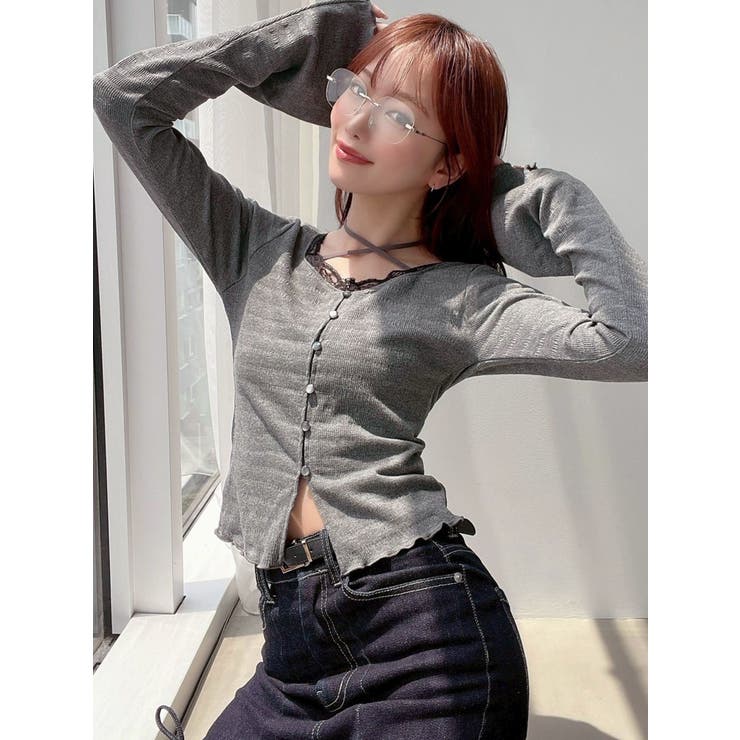 フロントクロスカットリブトップス[品番：MKSW0066569]｜RESEXXY