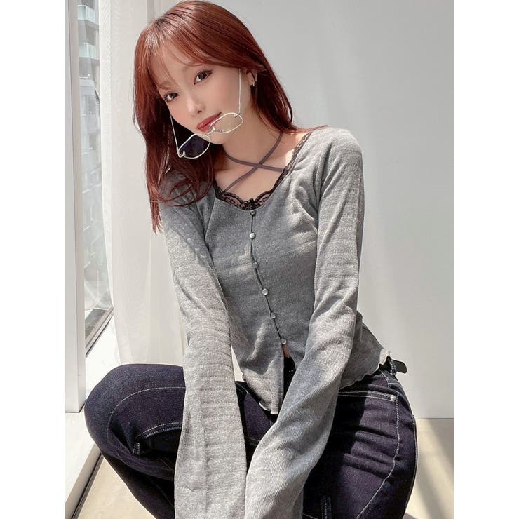 フロントクロスカットリブトップス[品番：MKSW0066569]｜RESEXXY