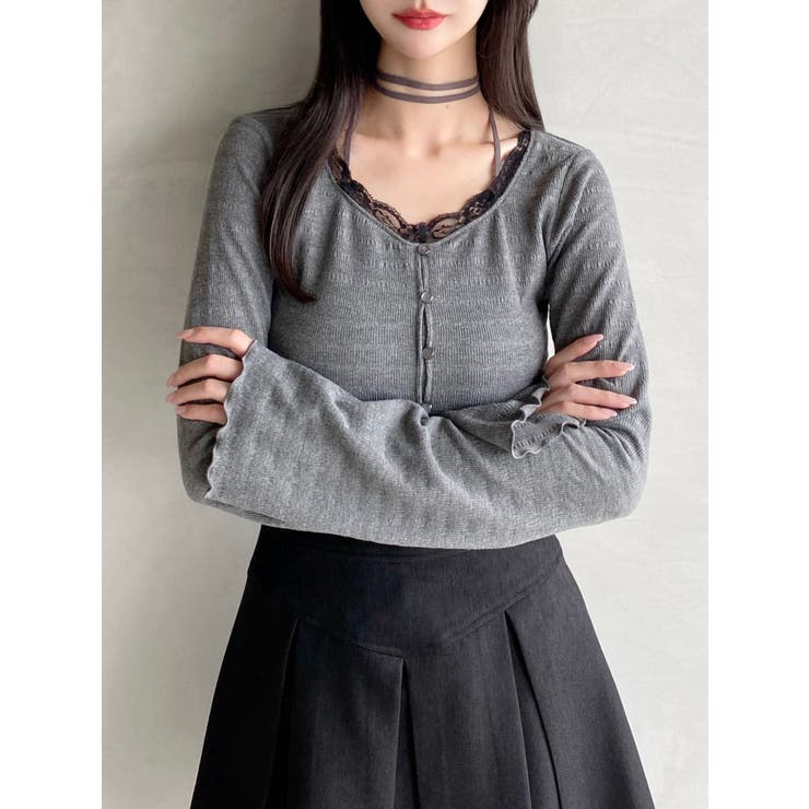 フロントクロスカットリブトップス[品番：MKSW0066569]｜RESEXXY