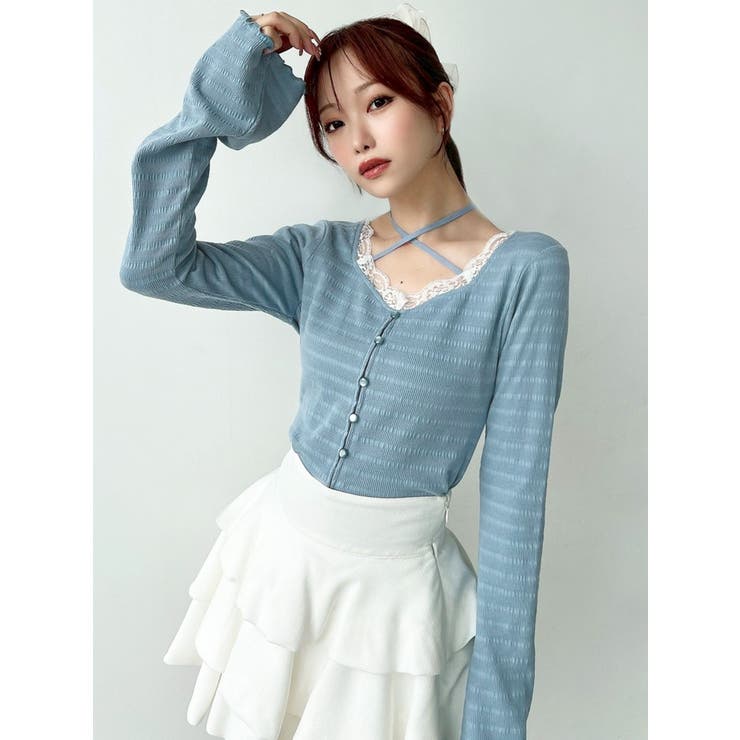 フロントクロスカットリブトップス[品番：MKSW0066569]｜RESEXXY