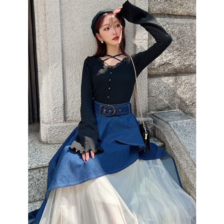 フロントクロスカットリブトップス[品番：MKSW0066569]｜RESEXXY