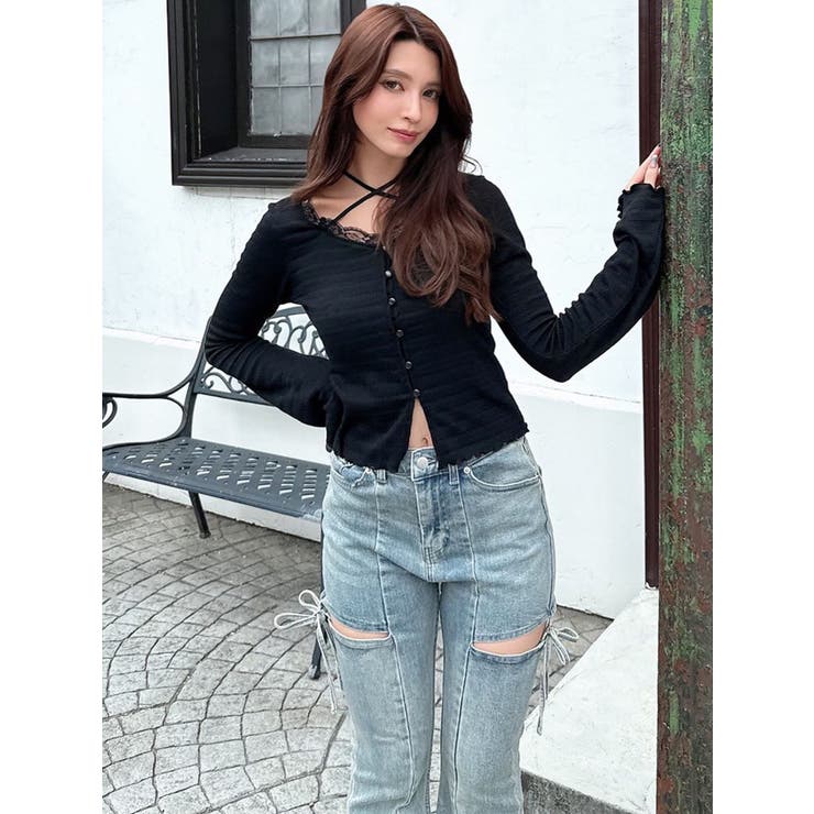 専用出品➓ フリル配色マシュマロタッチリブニットプルオーバー