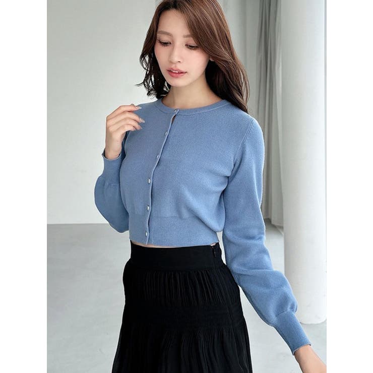 ブルー | クルーネックニットカーデ | RESEXXY