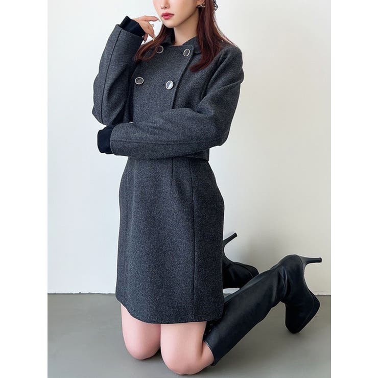 【新品】CLOCHE ダブルブレスト ショートジャケットセットアップ SENSE OF PLACE｜『わたべ×SOP』『セットアップ対応』ツイードダブル