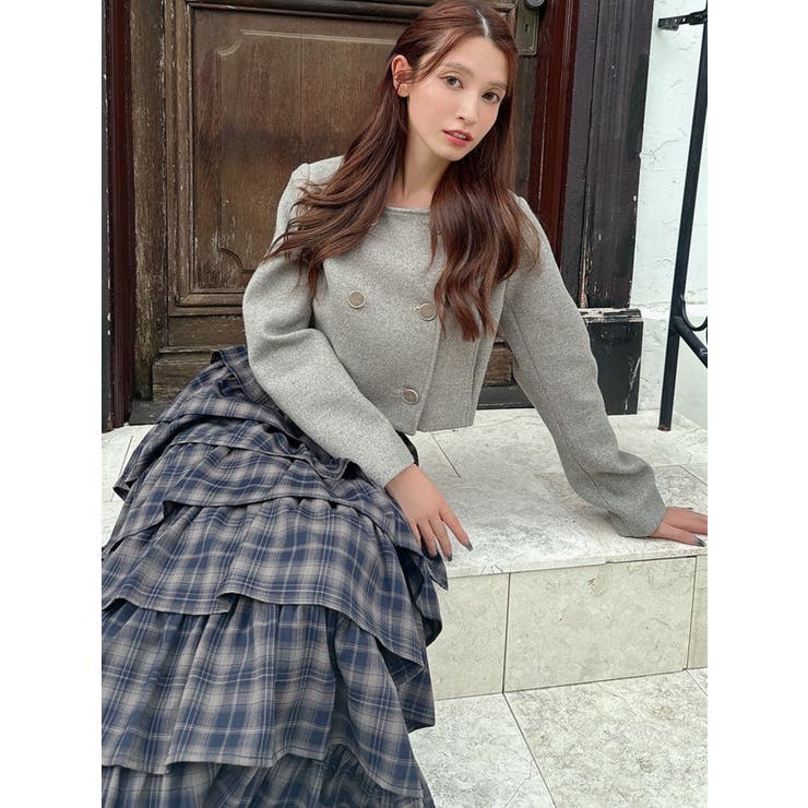 ダブルブレストショートコート【セットアップ着用可能】[品番