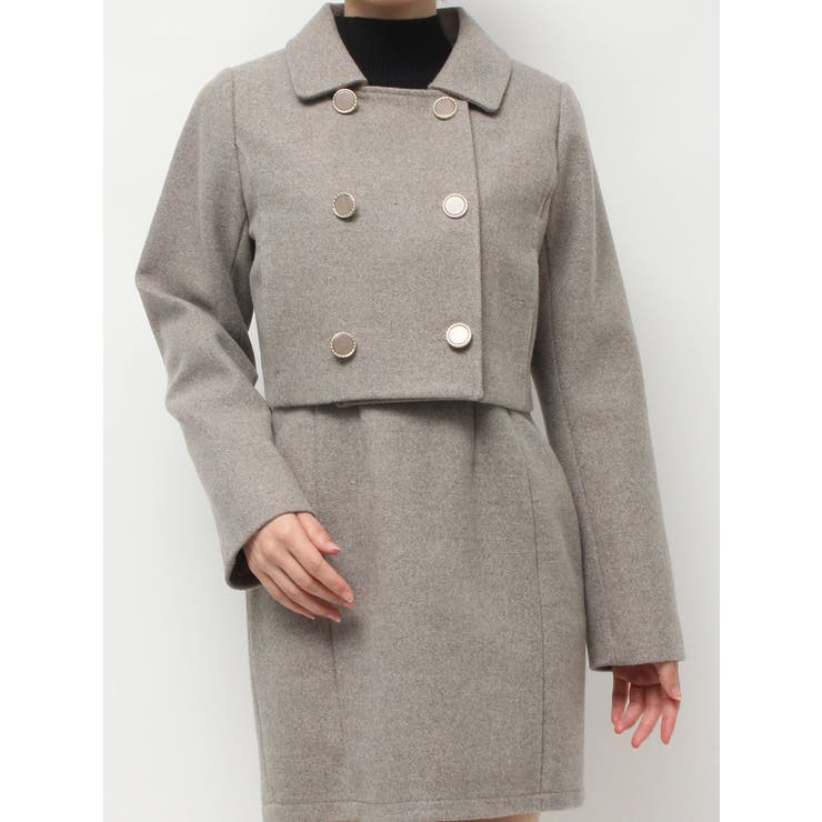 ダブルブレストショートコート【セットアップ着用可能】[品番