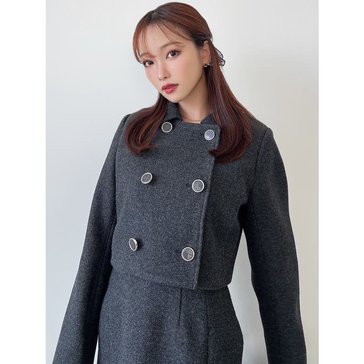 ダブルブレストショートコート【セットアップ着用可能】[品番