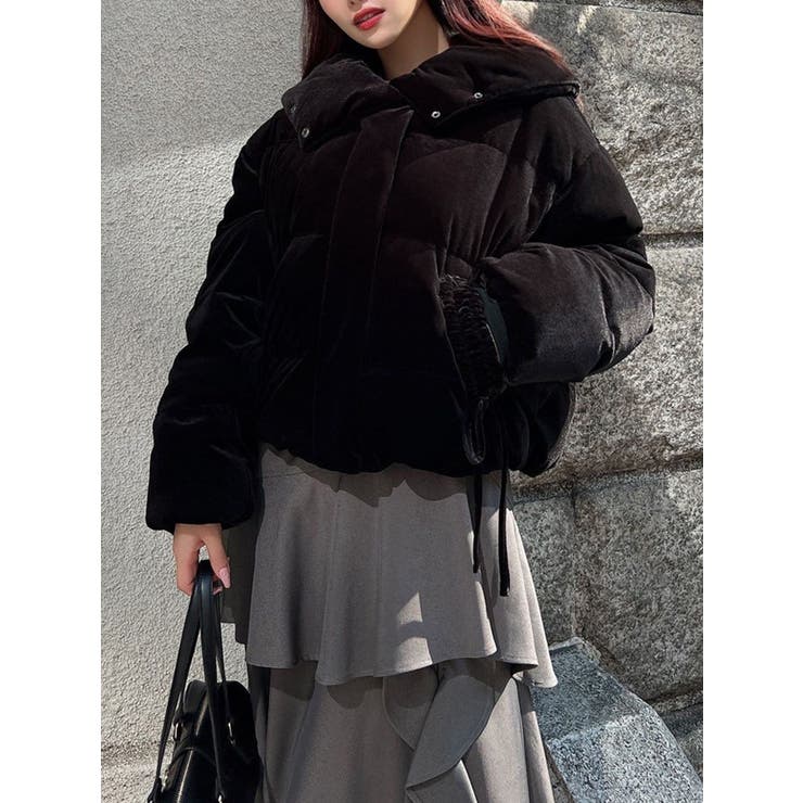 ブラック | リボンデザインダウンジャケット | RESEXXY