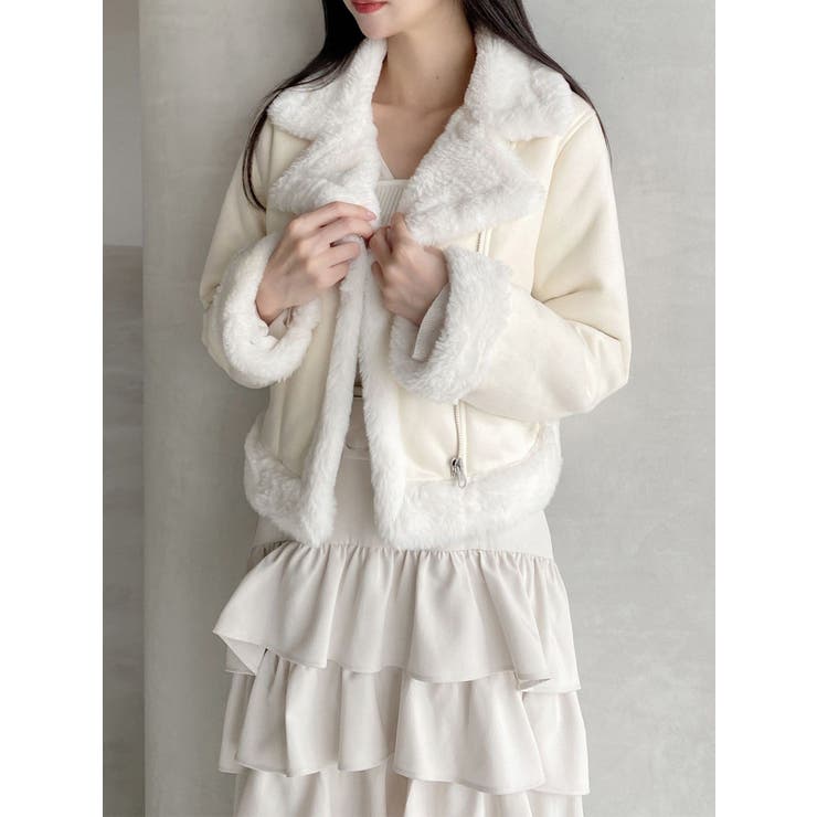 アイボリー | フェイクムートンブルゾン | RESEXXY