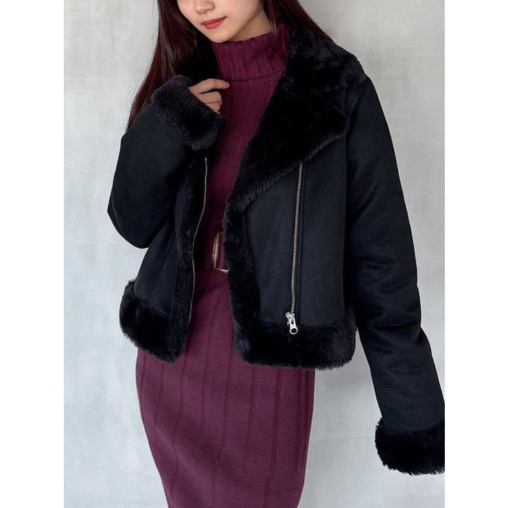 ブラック | フェイクムートンブルゾン | RESEXXY