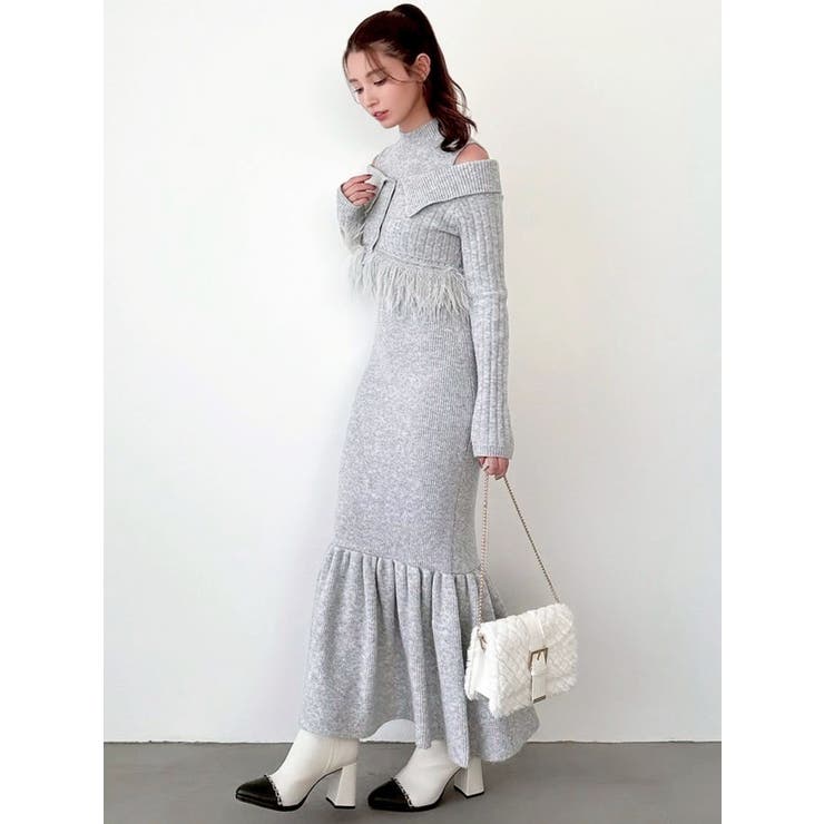 フェザーヘムレイヤードニットワンピース | RESEXXY | 詳細画像10 