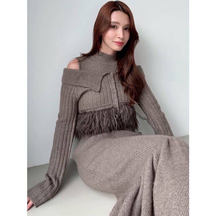 フェザーヘムレイヤードニットワンピース | RESEXXY | 詳細画像5 