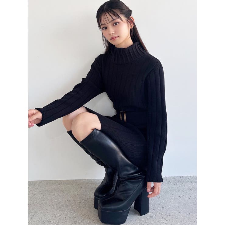 【WEB限定】ワイドリブニットワンピース | RESEXXY | 詳細画像8 