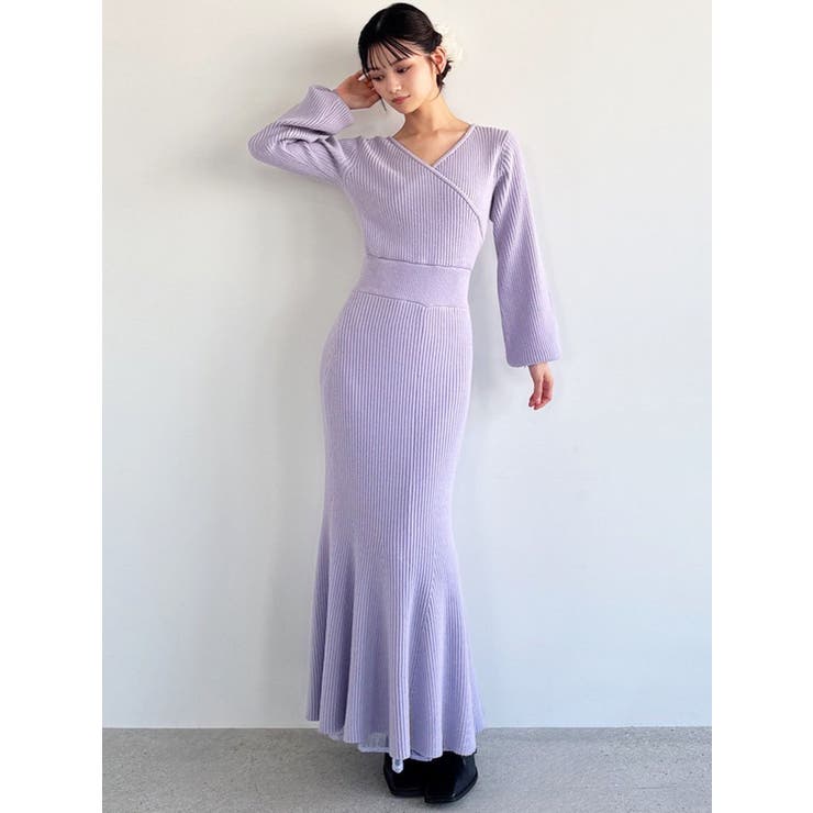 WEB限定】カシュクールマーメイドワンピース[品番：MKSW0067129