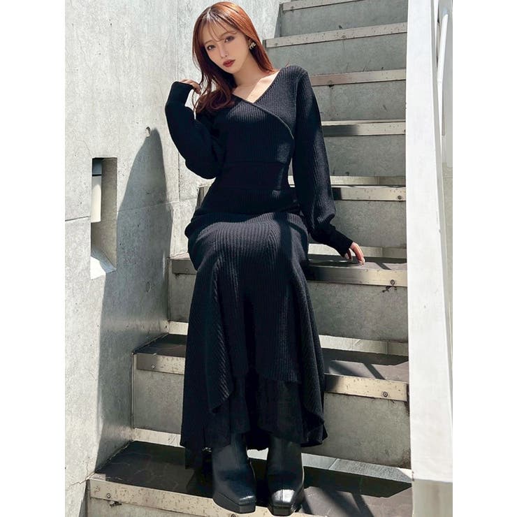 WEB限定】カシュクールマーメイドワンピース[品番：MKSW0067129