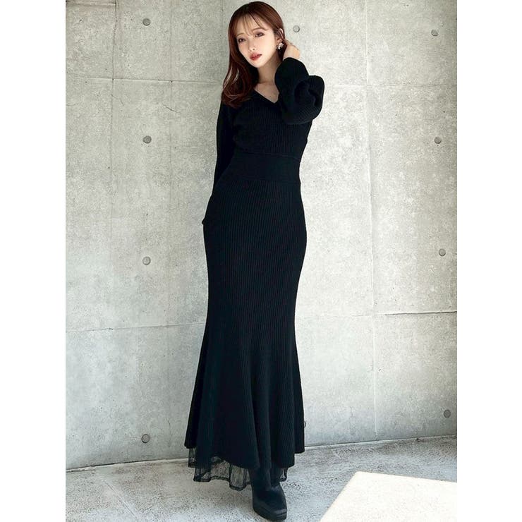 WEB限定】カシュクールマーメイドワンピース[品番：MKSW0067129
