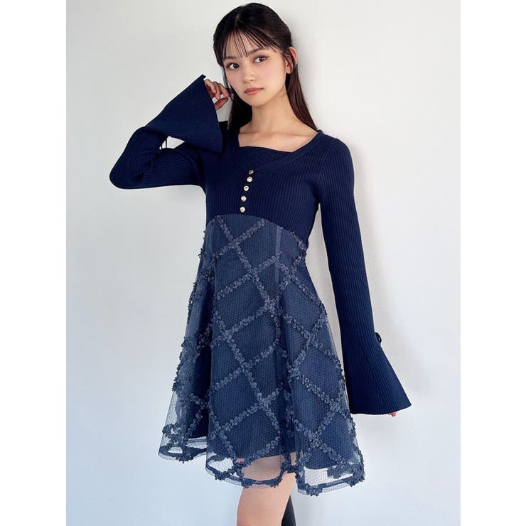 ドッキングフレアミニニットワンピース | RESEXXY | 詳細画像18 