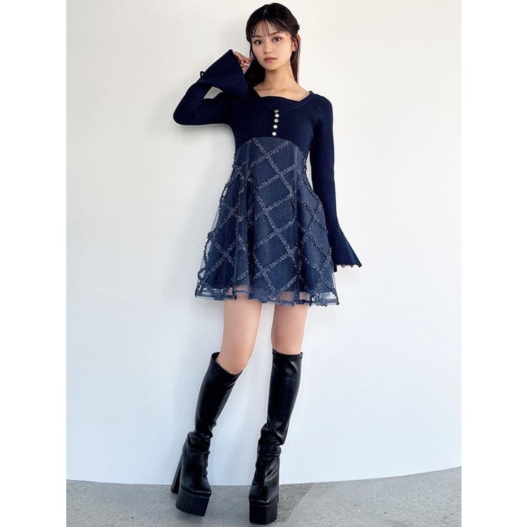 ドッキングフレアミニニットワンピース | RESEXXY | 詳細画像21 