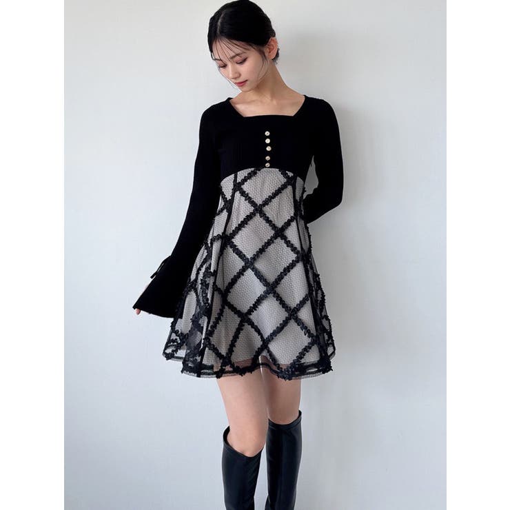 ドッキングフレアミニニットワンピース | RESEXXY | 詳細画像24 