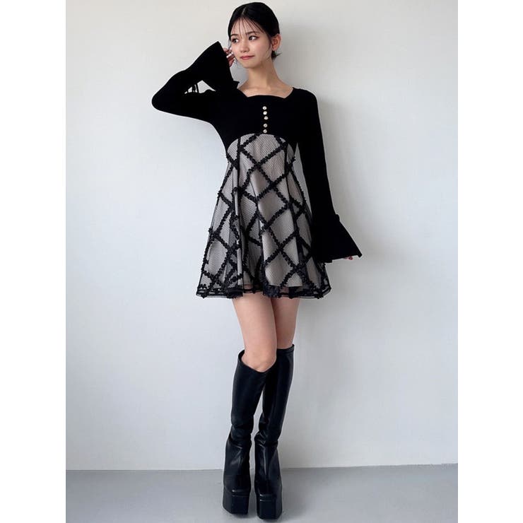 ドッキングフレアミニニットワンピース | RESEXXY | 詳細画像25 