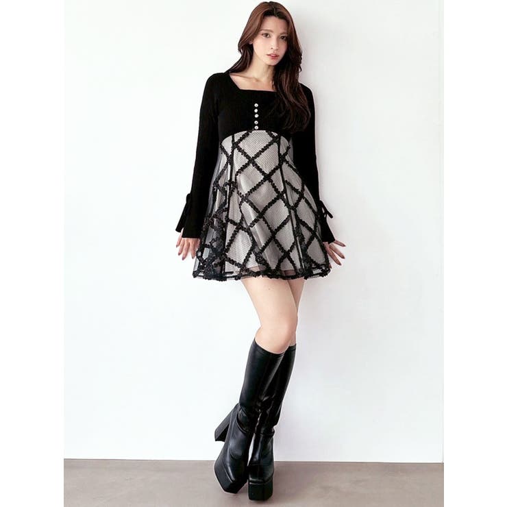 ドッキングフレアミニニットワンピース | RESEXXY | 詳細画像36 