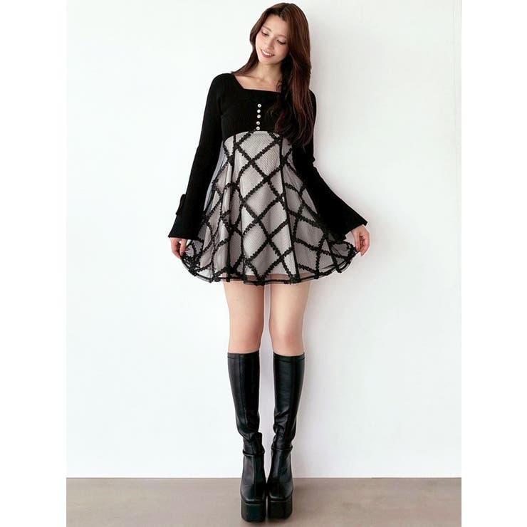 ドッキングフレアミニニットワンピース | RESEXXY | 詳細画像37 