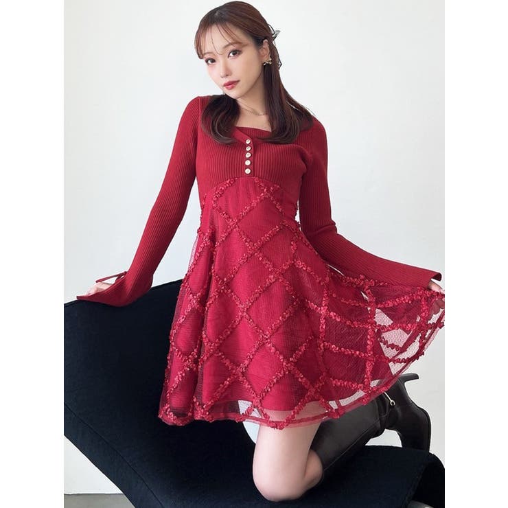 ドッキングフレアミニニットワンピース | RESEXXY | 詳細画像8 